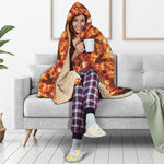 Orange Kaleidoscope Print Hooded Blanket