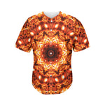 Orange Kaleidoscope Print Men's Baseball Jersey