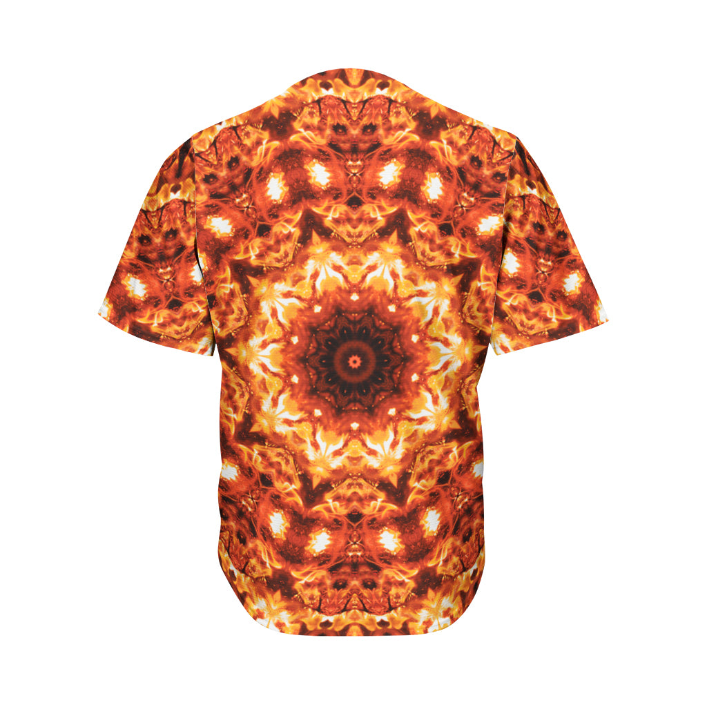 Orange Kaleidoscope Print Men's Baseball Jersey