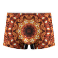 Orange Kaleidoscope Print Men's Boxer Briefs