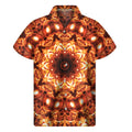 Orange Kaleidoscope Print Men's Short Sleeve Shirt