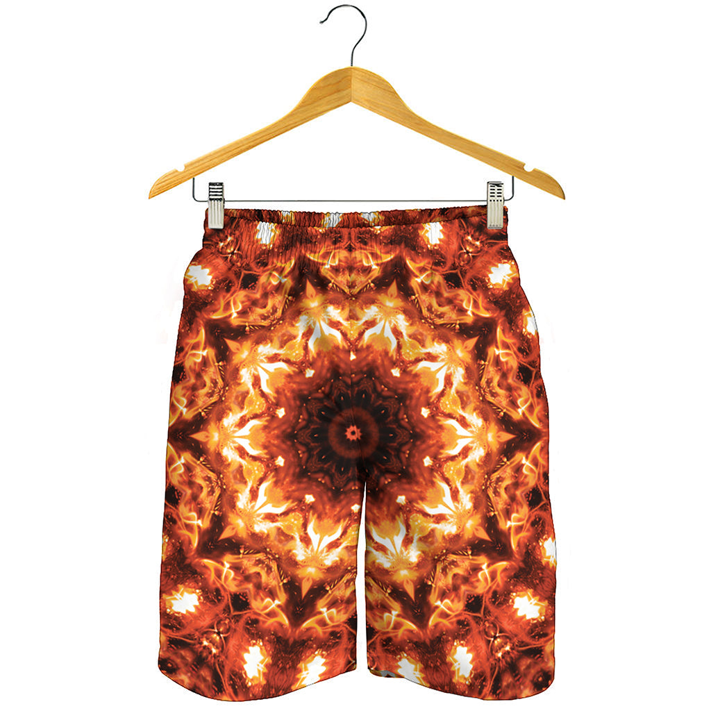 Orange Kaleidoscope Print Men's Shorts