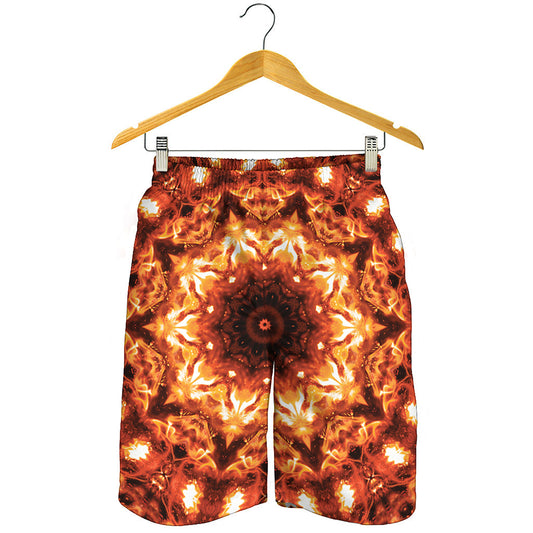 Orange Kaleidoscope Print Men's Shorts