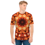 Orange Kaleidoscope Print Men's T-Shirt