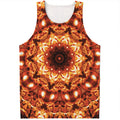 Orange Kaleidoscope Print Men's Tank Top