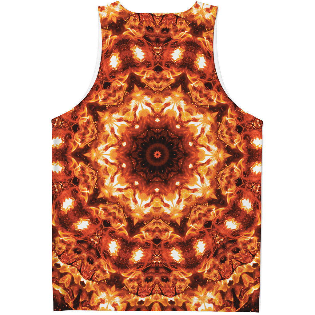 Orange Kaleidoscope Print Men's Tank Top