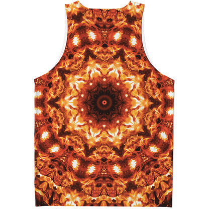 Orange Kaleidoscope Print Men's Tank Top
