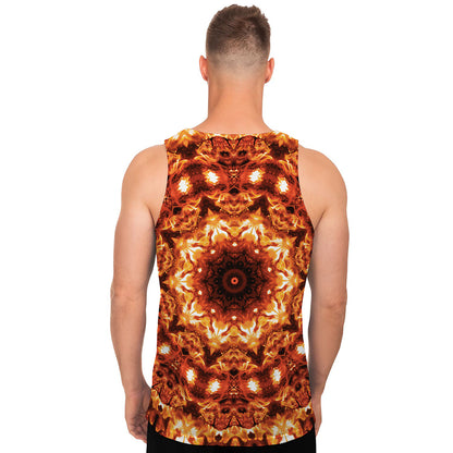 Orange Kaleidoscope Print Men's Tank Top