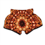 Orange Kaleidoscope Print Muay Thai Boxing Shorts
