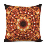 Orange Kaleidoscope Print Pillow Cover