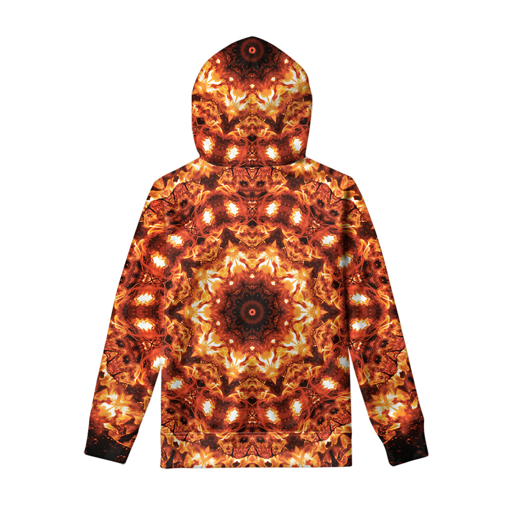 Orange Kaleidoscope Print Pullover Hoodie
