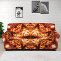 Orange Kaleidoscope Print Sofa Cover
