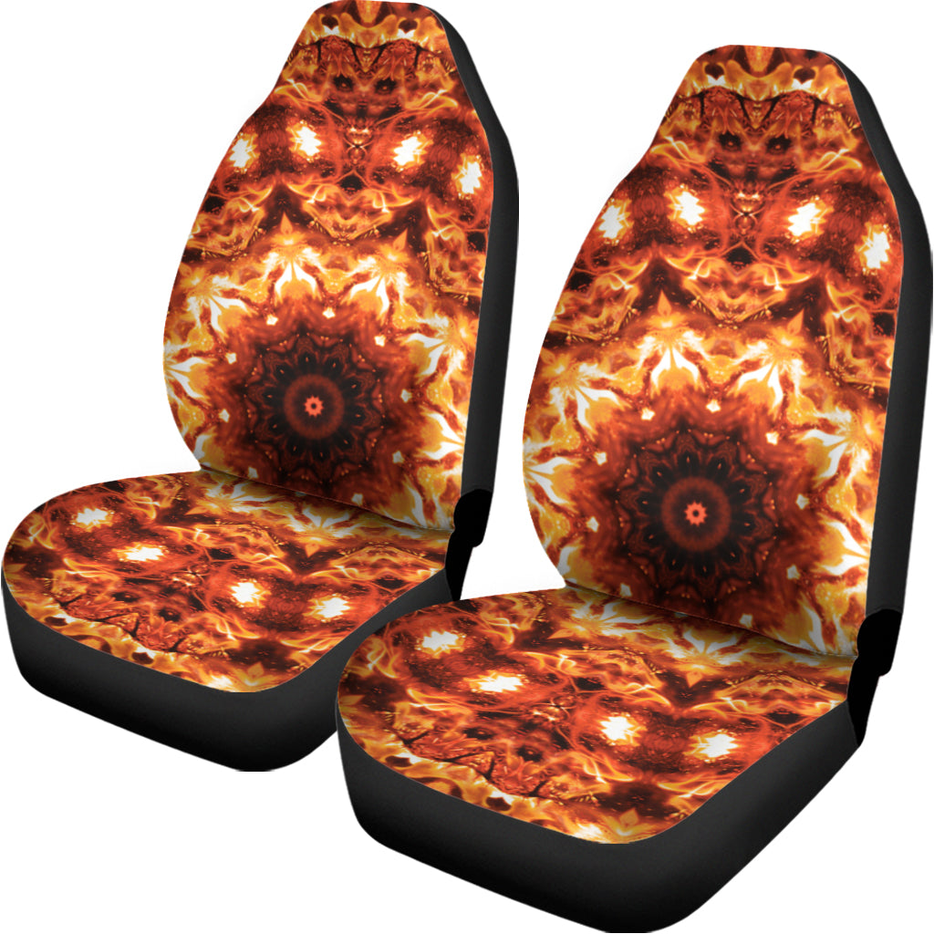 Orange Kaleidoscope Print Universal Fit Car Seat Covers