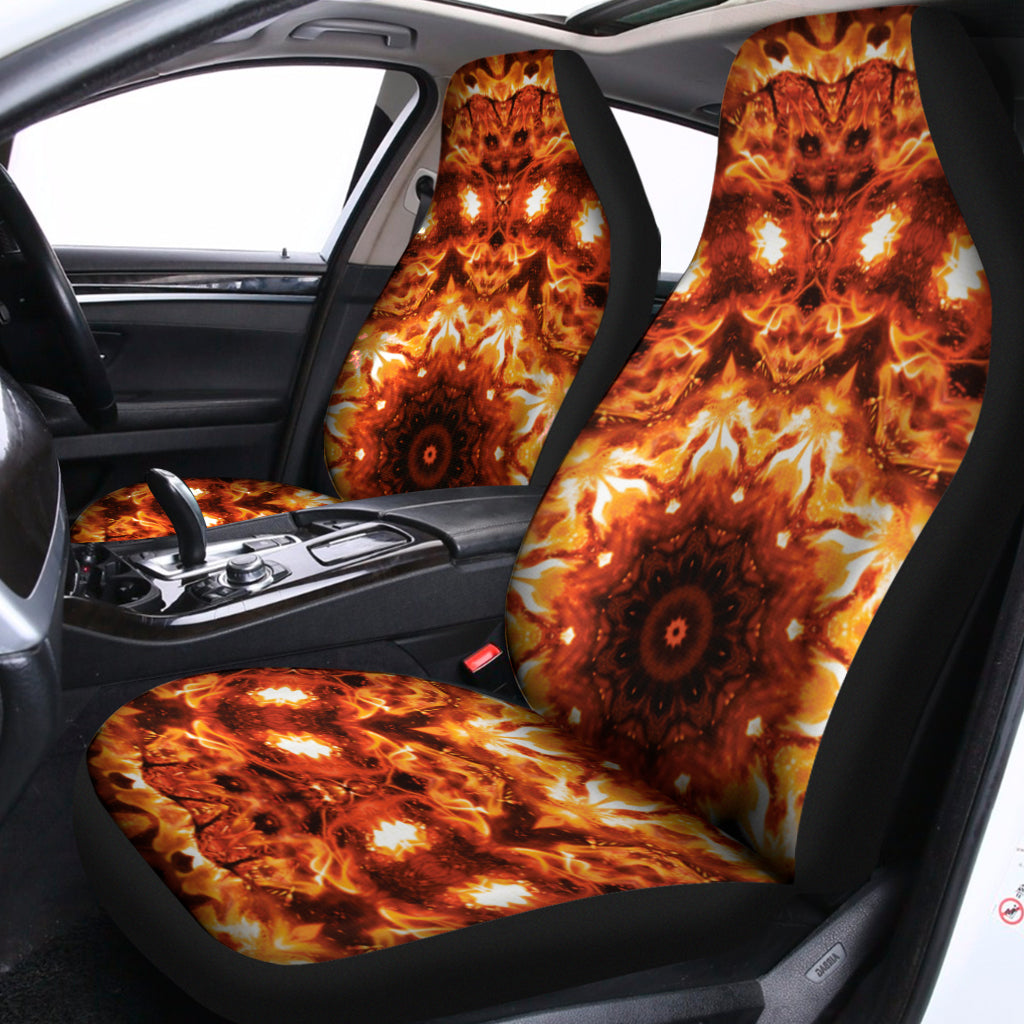 Orange Kaleidoscope Print Universal Fit Car Seat Covers