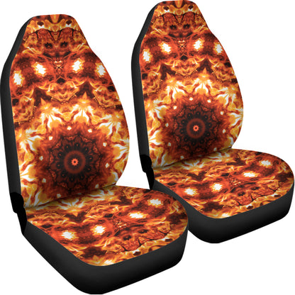 Orange Kaleidoscope Print Universal Fit Car Seat Covers