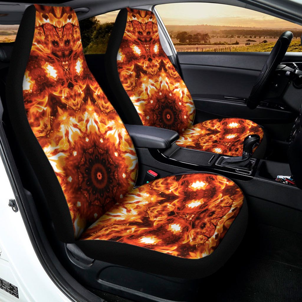 Orange Kaleidoscope Print Universal Fit Car Seat Covers