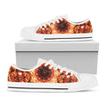 Orange Kaleidoscope Print White Low Top Sneakers