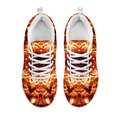 Orange Kaleidoscope Print White Sneakers