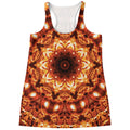 Orange Kaleidoscope Print Women's Racerback Tank Top