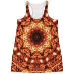 Orange Kaleidoscope Print Women's Racerback Tank Top