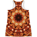 Orange Kaleidoscope Print Women's Racerback Tank Top
