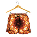 Orange Kaleidoscope Print Women's Shorts