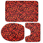 Orange Leopard Print 3 Piece Bath Mat Set