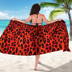 Orange Leopard Print Beach Sarong Wrap