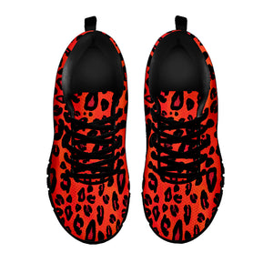 Orange Leopard Print Black Sneakers