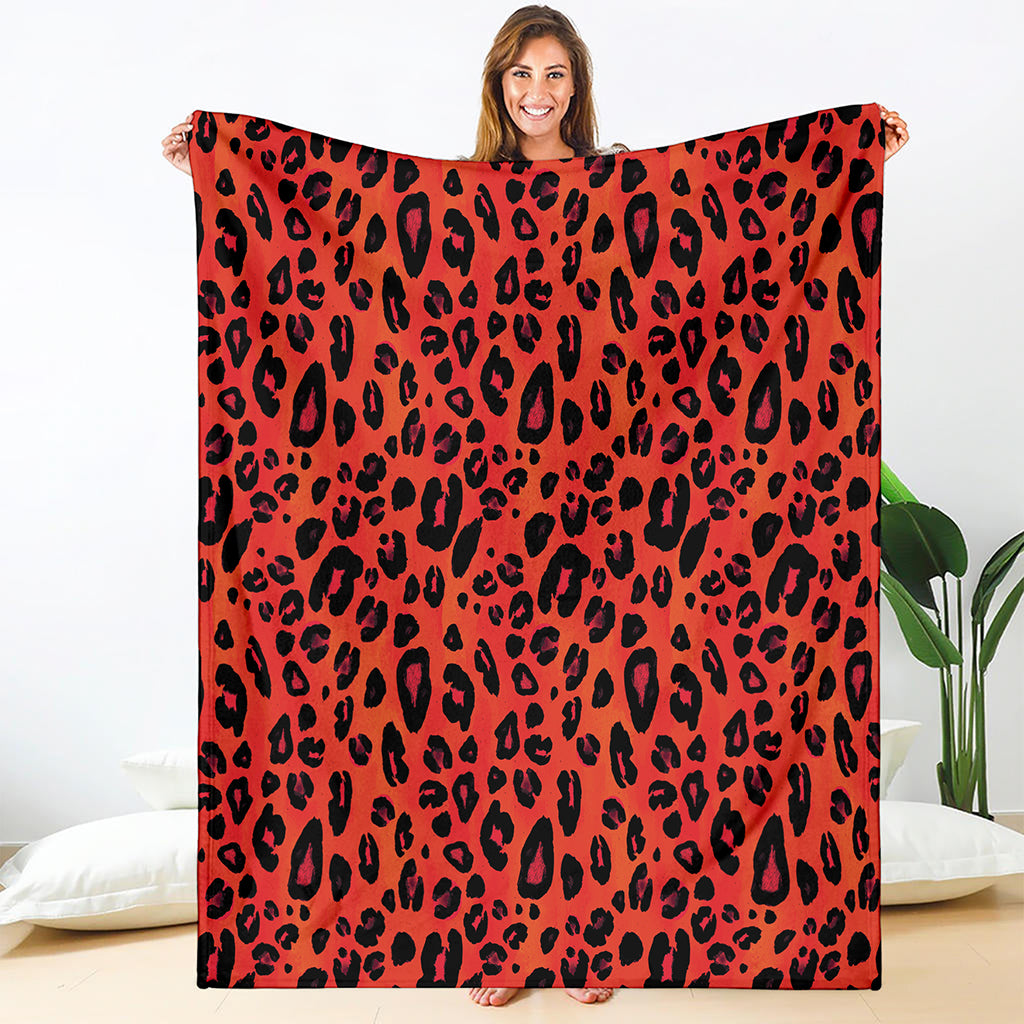 Orange Leopard Print Blanket