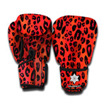 Orange Leopard Print Boxing Gloves