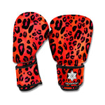 Orange Leopard Print Boxing Gloves