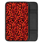 Orange Leopard Print Car Center Console Cover