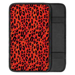 Orange Leopard Print Car Center Console Cover