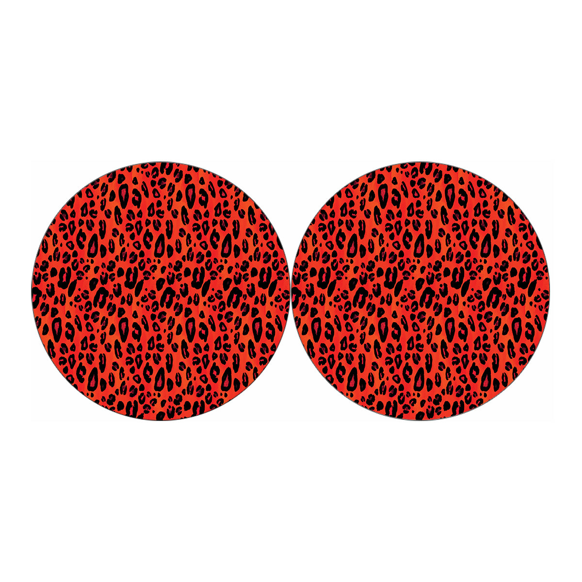Orange Leopard Print Car Coasters