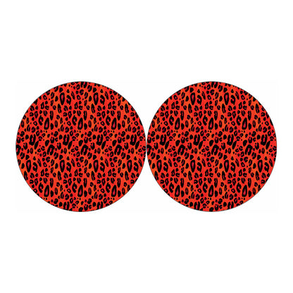 Orange Leopard Print Car Coasters