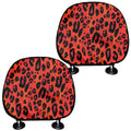 Orange Leopard Print Car Headrest Covers