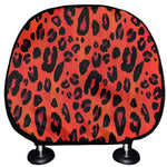 Orange Leopard Print Car Headrest Covers