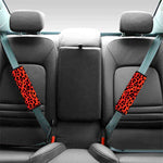 Orange Leopard Print Car Seat Belt Covers