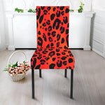 Orange Leopard Print Dining Chair Slipcover