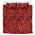 Orange Leopard Print Duvet Cover Bedding Set