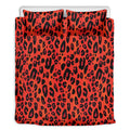 Orange Leopard Print Duvet Cover Bedding Set