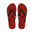 Orange Leopard Print Flip Flops