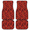 Orange Leopard Print Front and Back Car Floor Mats