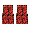 Orange Leopard Print Front Car Floor Mats