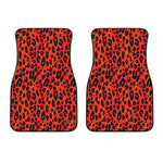Orange Leopard Print Front Car Floor Mats