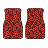 Orange Leopard Print Front Car Floor Mats