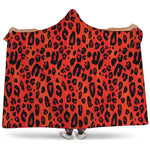 Orange Leopard Print Hooded Blanket