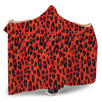 Orange Leopard Print Hooded Blanket