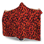 Orange Leopard Print Hooded Blanket